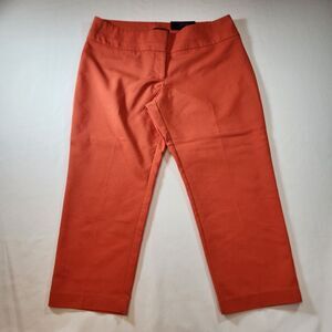 Apt 9 Womens Capris Sz 14 Orange Mid Rise Straight Mid Calf 23.5" Inseam NWT